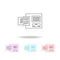 Electrocardiogram device and heart pulse on list line icon. Elements of medical tools in multi colored icons. Premium quality grap