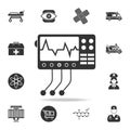 Electrocardiogram device and heart pulse on screen icon. Detailed set of medicine element Illustration. Premium quality graphic de