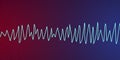 Electrocardiogram ECG displaying Torsades de pointes rhythm, 3D illustration