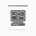 Electrocardiogram glyph icon.