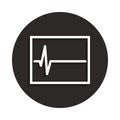 electrocardiogram graph indicating heart rhythm icon in badge style. One of Death collection icon can be used for UI, UX