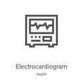 electrocardiogram icon vector from health collection. Thin line electrocardiogram outline icon vector illustration. Linear symbol Royalty Free Stock Photo