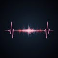 Electrocardiogram-like waveform on a dark background features vivid pink lines Royalty Free Stock Photo