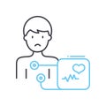 electrocardiogram line icon, outline symbol, vector illustration, concept sign Royalty Free Stock Photo