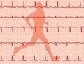 Electrocardiogram and running man