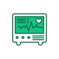 Electrocardiograph color line icon. Medical device for checking the patient s