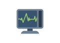 Electrocardiograph monitor. Simple flat illustration.