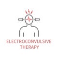 Electroconvulsive therapy. Vector icon