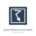 electrocution risk icon in trendy design style. electrocution risk icon isolated on white background. electrocution risk vector