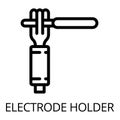 Electrode hand holder icon, outline style Royalty Free Stock Photo