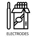 Electrode pack icon, outline style