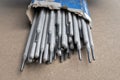 Mild Steel Welding Electrodes. Welding Rods. Royalty Free Stock Photo