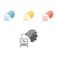 Electroencephalography . Flat Icon Isolated. Vector illustration. Royalty Free Stock Photo