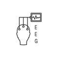 Electroencephalography vector line icon