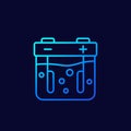 electrolysis line icon, anode and cathode, vector