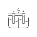 Electrolysis process line outline icon