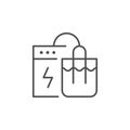 Electrolysis reaction line outline icon