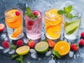 Electrolyte water is water that has been infused with fruits and berries in glass