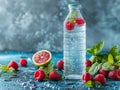 Electrolyte water is water that has been infused with fruits and berries in glass