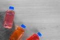 Electrolytes in plastic tara. Fit drink for hydro control Royalty Free Stock Photo
