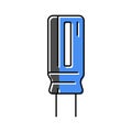electrolytic capacitor electronic component color icon vector illustration