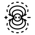 Electromagnetic field icon, outline style Royalty Free Stock Photo