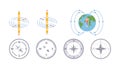 Electromagnetic Fields and Magnetic Force. Polar Magnet Schemes. Educational Magnetism Physics Presentation, Magnet