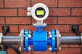 Electromagnetic flowmeter detector Royalty Free Stock Photo