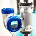 Electromagnetic flowmeter detector Royalty Free Stock Photo