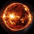 Electromagnetic storm on the sun Royalty Free Stock Photo