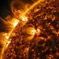 Electromagnetic storm on the sun Royalty Free Stock Photo