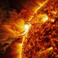 Electromagnetic storm on the sun Royalty Free Stock Photo