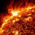 Electromagnetic storm on the sun Royalty Free Stock Photo