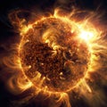 Electromagnetic storm on the sun Royalty Free Stock Photo