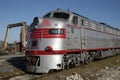 Electromotive e9 diesel electric locomotive at a rail yard