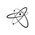 electron atom orbit cartoon vector illustration