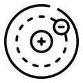 Electron charge icon, outline style