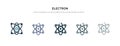 Electron icon in different style vector illustration. two colored and black electron vector icons designed in filled, outline,