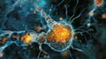 Electron microscopic image capturing the precise moment when a new synaptic vesicle is formed from a clathrincoated pit
