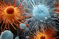 Electron microscopic plankton, 100x zoom closeup, Generated AI