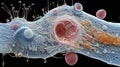 Electron microscopic visualization of human cells