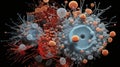 Electron microscopic visualization of human cells