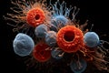 Electron microscopy of blood cells by Generative AI
