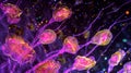 Electron microscopy image of dopamine receptor localization on brain cells providing insight into the complex