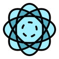 Electron motion cloud icon color outline vector
