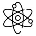 Electron motion icon, outline style