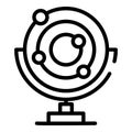 Electron motion model icon, outline style