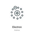 Electron outline vector icon. Thin line black electron icon, flat vector simple element illustration from editable science concept