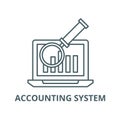 Electronic accounting system line icon, vector. Electronic accounting system outline sign, concept symbol, flat Royalty Free Stock Photo