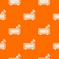 Electronic alarm clock pattern vector orange